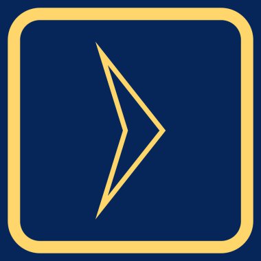 Ok ucu doğru vektör simgesi bir çerçeve içinde