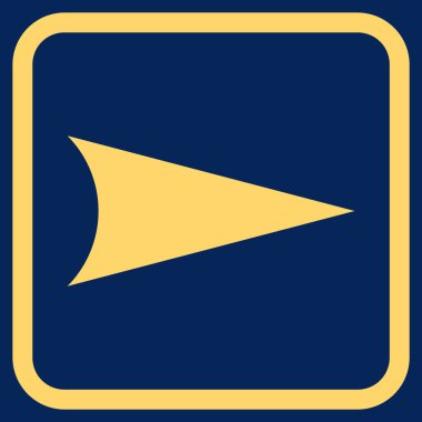 Ok ucu doğru vektör simgesi bir çerçeve içinde