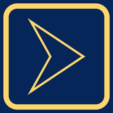 Ok ucu doğru vektör simgesi bir çerçeve içinde