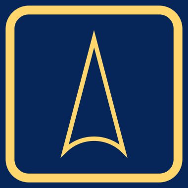 Vektör simgesi bir çerçeve içinde yukarı ok ucu