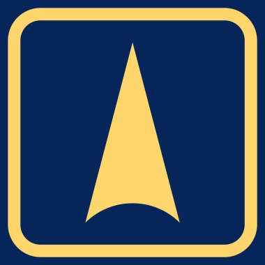 Vektör simgesi bir çerçeve içinde yukarı ok ucu