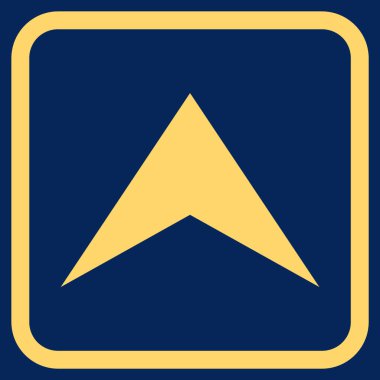 Vektör simgesi bir çerçeve içinde yukarı ok ucu