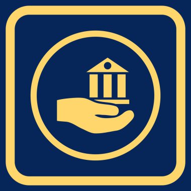 Banka hizmet vektör simgesi bir çerçeve içinde