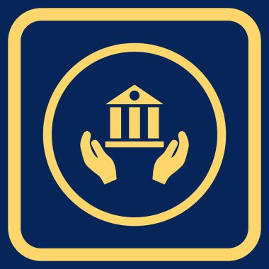 Banka hizmet vektör simgesi bir çerçeve içinde