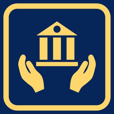 Banka hizmet vektör simgesi bir çerçeve içinde