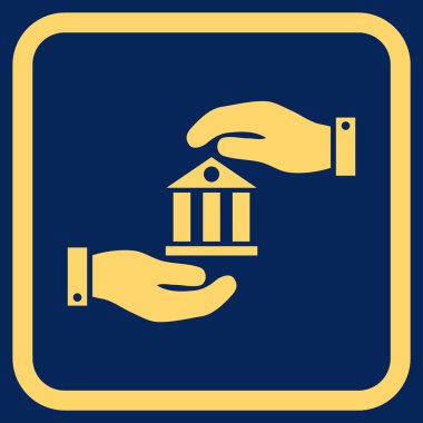 Banka hizmet vektör simgesi bir çerçeve içinde