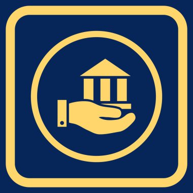 Banka hizmet vektör simgesi bir çerçeve içinde