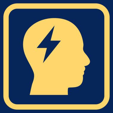 Beyin fırtınası vektör simgesi bir çerçeve içinde