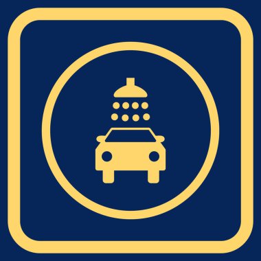 Araba duş vektör simgesi bir çerçeve içinde