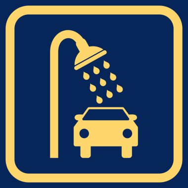 Araba duş vektör simgesi bir çerçeve içinde