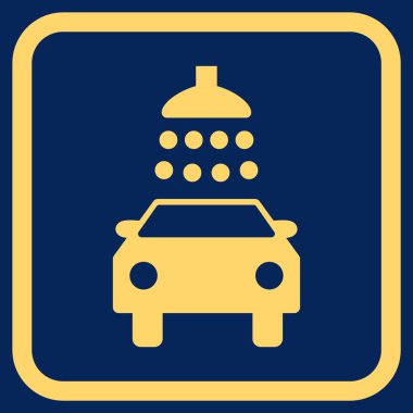 Araba duş vektör simgesi bir çerçeve içinde