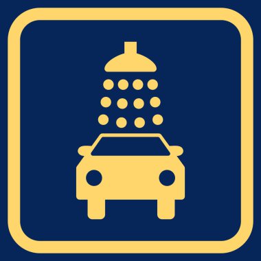 Oto yıkama vektör simgesi bir çerçeve içinde