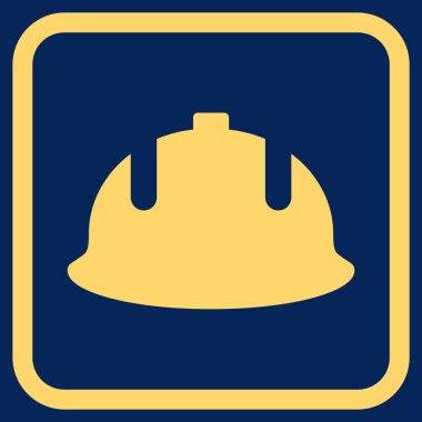 İnşaat kask vektör simgesi bir çerçeve içinde