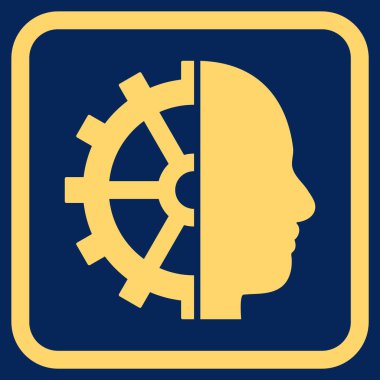 Cyborg dişli vektör simgesi bir çerçeve içinde