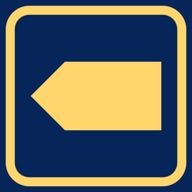 Yön sol vektör simgesi bir çerçeve içinde