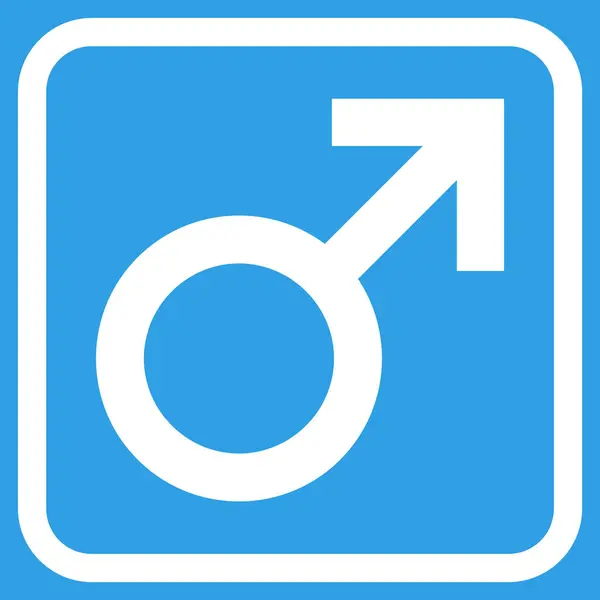 Símbolo masculino icono vectorial en un marco — Vector de stock