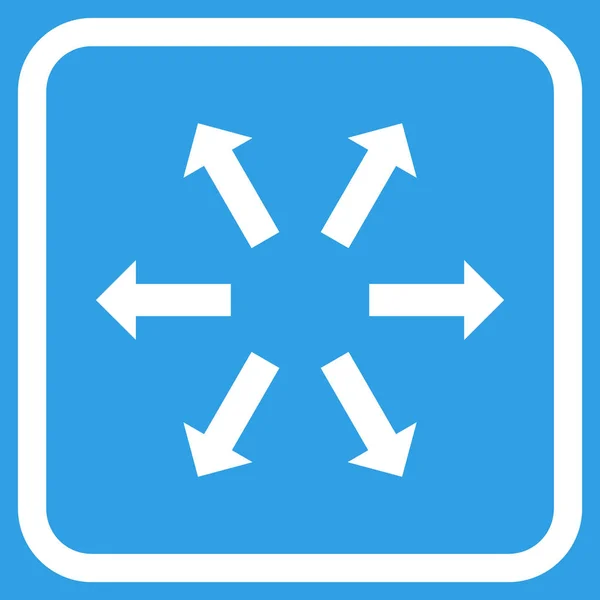 Icono de vectores de flechas radiales en un marco — Vector de stock