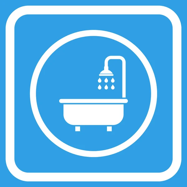 Duschbad-Vektorsymbol in einem Rahmen — Stockvektor