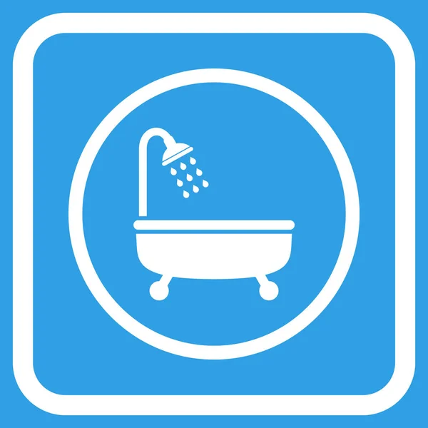 Duschbad-Vektorsymbol in einem Rahmen — Stockvektor