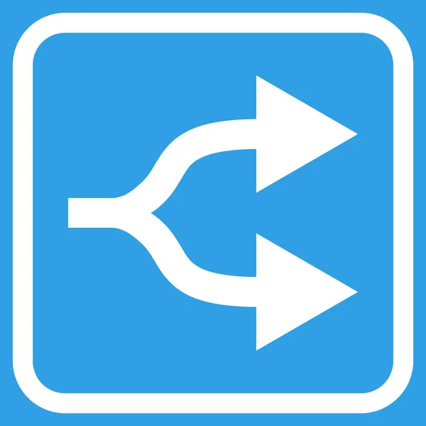 Split Arrows Right Vector Icon In a Frame — Stock Vector