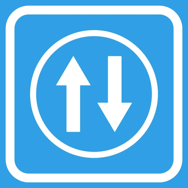 Vertical Flip Arrows Vector Icon In a Frame — Stock Vector
