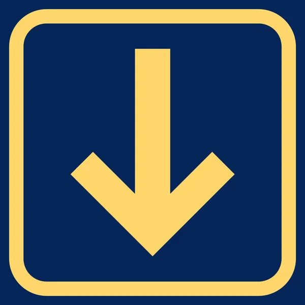 Seta para baixo ícone do vetor em um quadro — Vetor de Stock