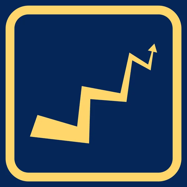 Křivka Arrow vektorové ikony v rámečku — Stockový vektor
