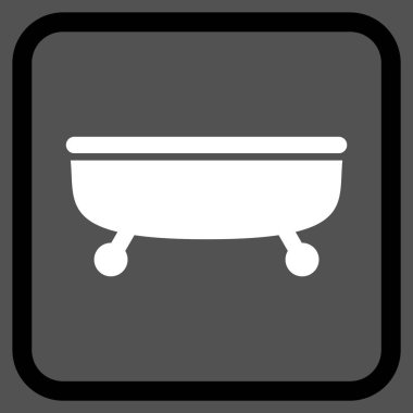 Küvet vektör simgesi bir çerçeve içinde