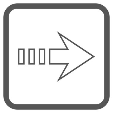 Doğru vektör simgesi bir çerçevede göndermek