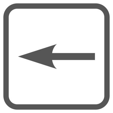 Keskin ok sol vektör simgesi bir çerçeve içinde