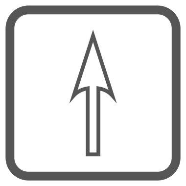 Vektör simgesi bir çerçeve içinde yukarı ok keskin