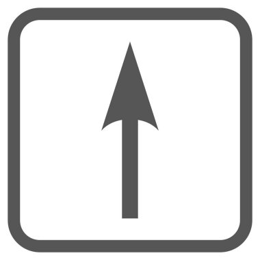 Vektör simgesi bir çerçeve içinde yukarı ok keskin