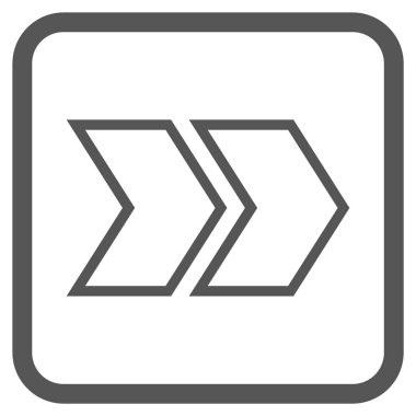 Üst karakter doğru vektör simgesi bir çerçeve içinde