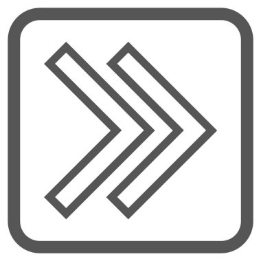 Üst karakter doğru vektör simgesi bir çerçeve içinde