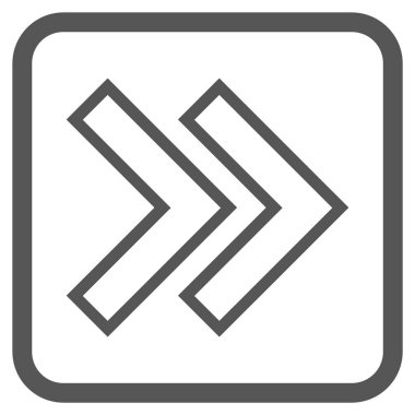 Üst karakter doğru vektör simgesi bir çerçeve içinde