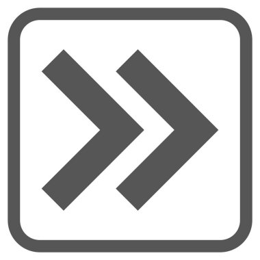 Üst karakter doğru vektör simgesi bir çerçeve içinde