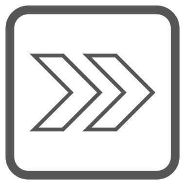 Üst karakter doğru vektör simgesi bir çerçeve içinde