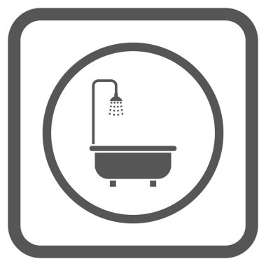 Duş Banyo vektör simgesi bir çerçeve içinde