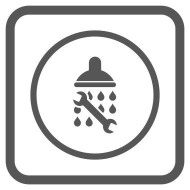 Duş sıhhi tesisat vektör simgesi bir çerçeve içinde