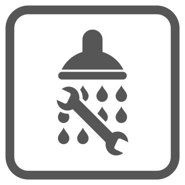 Duş sıhhi tesisat vektör simgesi bir çerçeve içinde