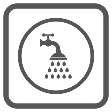 Duş musluk vektör simgesi bir çerçeve içinde