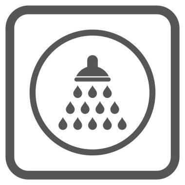 Duş vektör simgesi bir çerçeve içinde