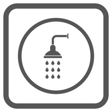 Duş vektör simgesi bir çerçeve içinde