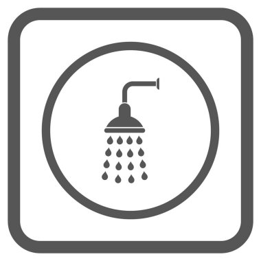 Duş vektör simgesi bir çerçeve içinde