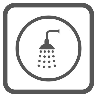Duş vektör simgesi bir çerçeve içinde