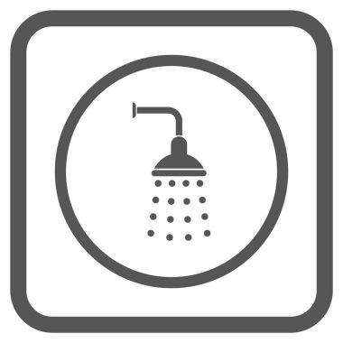 Duş vektör simgesi bir çerçeve içinde