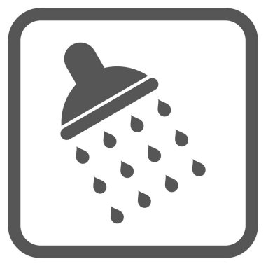 Duş vektör simgesi bir çerçeve içinde