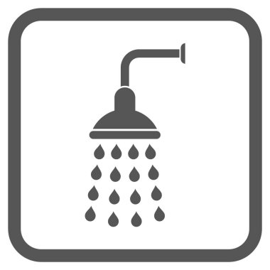 Duş vektör simgesi bir çerçeve içinde