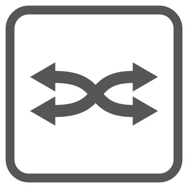 Shuffle okları yatay vektör simgesi bir çerçeve içinde