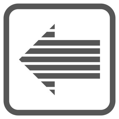 Şerit ok sol vektör simgesi bir çerçeve içinde